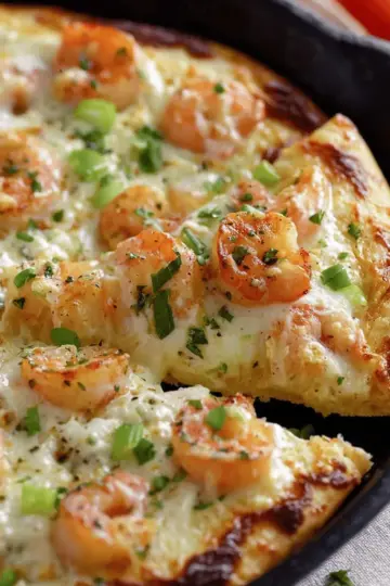 Shrimp Pizza with 5 Minute Alfredo Sauce