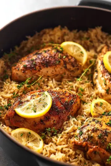 One Pot Lemon Herb Chicken and Rice