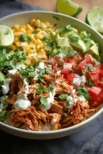 Slow Cooker Chicken Burrito Bowl