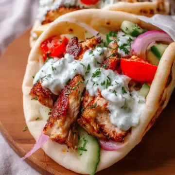 Greek Chicken Gyros with Tzatziki Sauce