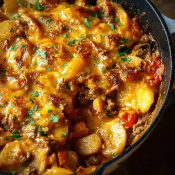 Cheesy One Pot Beef and Potatoes