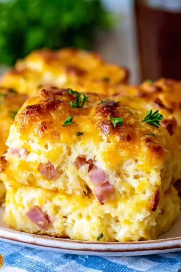 Ham and Cheese Butter Swim Biscuits