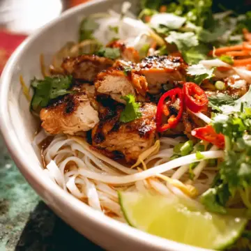 Vietnamese Noodles with Lemongrass Chicken