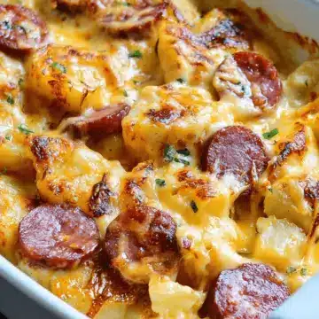 Cheesy Potatoes with Smoked Sausage
