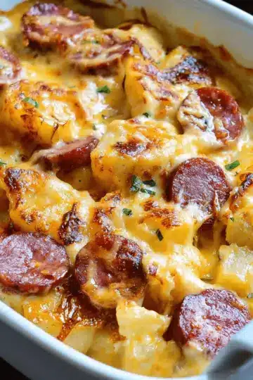 Cheesy Potatoes with Smoked Sausage