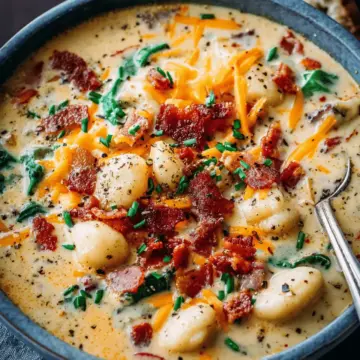 Bacon Cheddar Gnocchi Soup