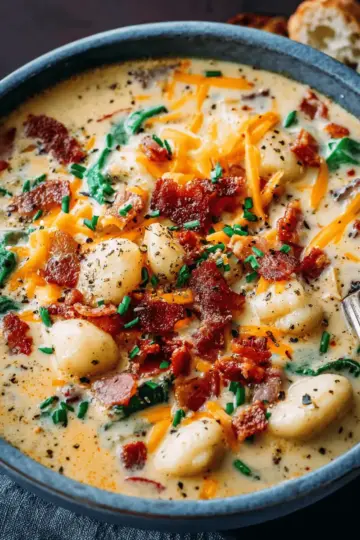 Bacon Cheddar Gnocchi Soup