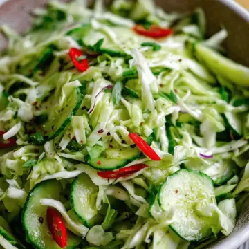 Green Cabbage Cucumber Salad
