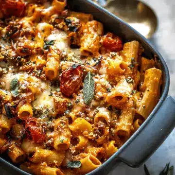 Pasta Bake with Pumpkin Tomato Sauce