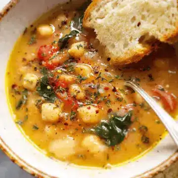 Vegan Garlic Chickpea Soup