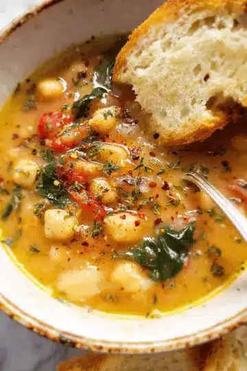 Vegan Garlic Chickpea Soup