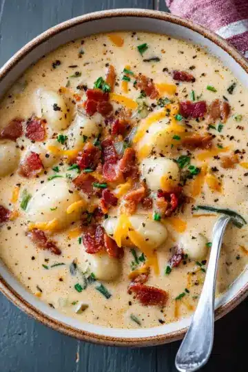 Bacon Cheddar Gnocchi Soup