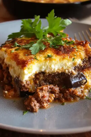 Moussaka (Greek Beef and Eggplant Lasagna)