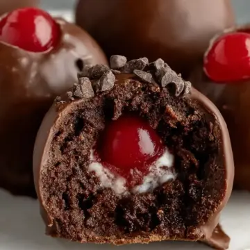 Chocolate Covered Cherry Brownie Bombs