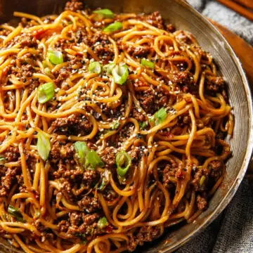 Mongolian Ground Beef Noodles