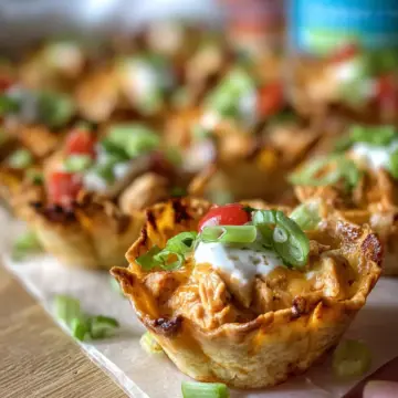 Mini Buffalo Chicken Tortilla Cups