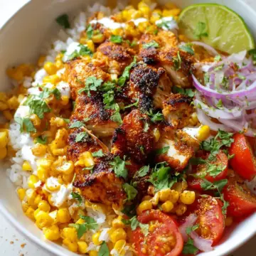 Street Corn Chicken Rice Bowl