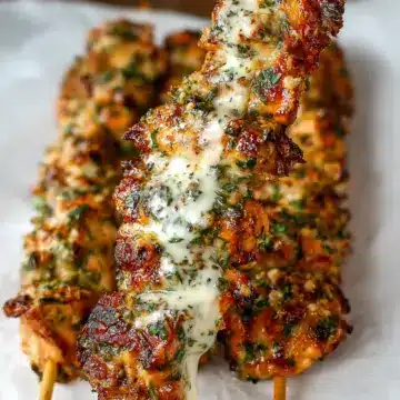 Ranch Garlic Parmesan Chicken Skewers