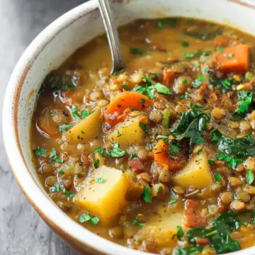 Easy Lentil Potato Soup Recipe
