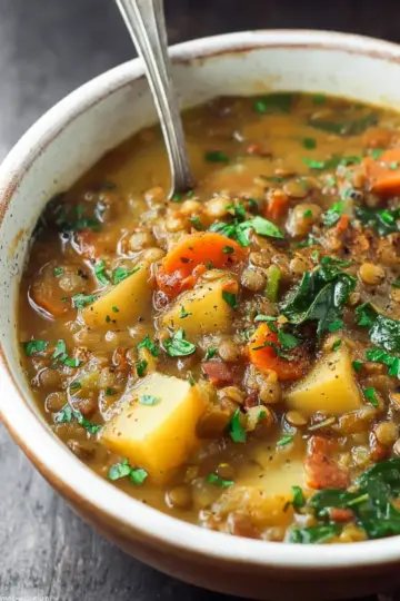 Easy Lentil Potato Soup Recipe