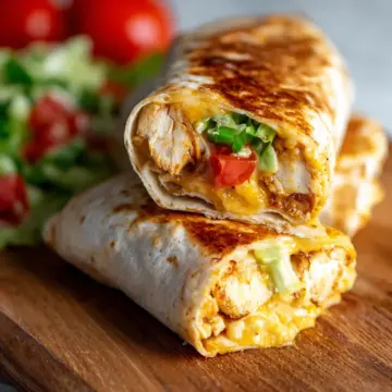 Cheesy Garlic Chicken Wraps