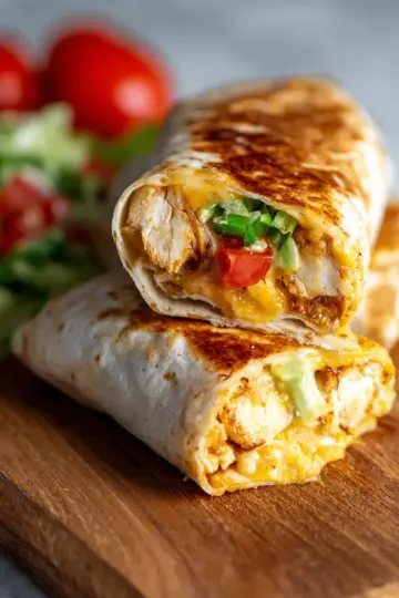 Cheesy Garlic Chicken Wraps