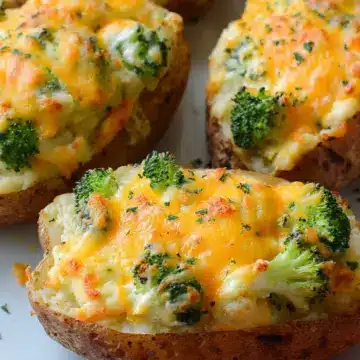 Twice-Baked Potatoes with Broccoli and Cheddar