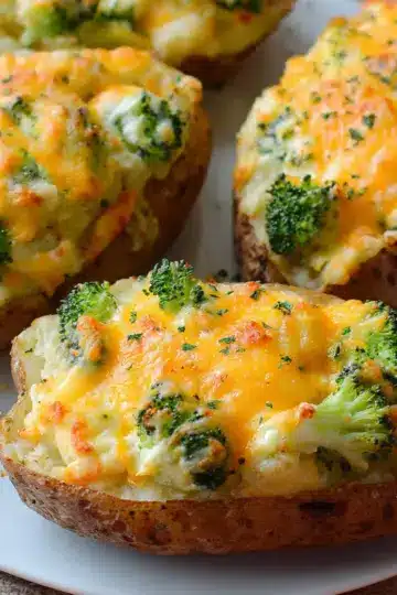 Twice-Baked Potatoes with Broccoli and Cheddar