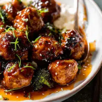 Weeknight Sticky Honey Garlic Meatballs