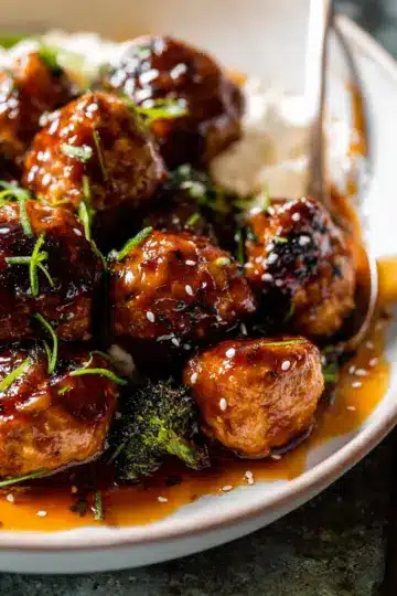 Weeknight Sticky Honey Garlic Meatballs