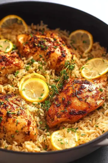 One Pot Lemon Herb Chicken and Rice