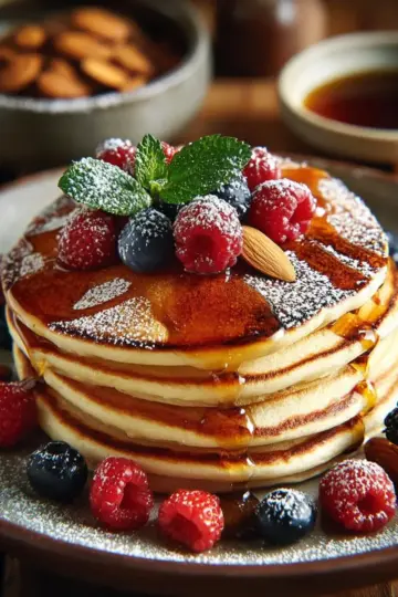 Pancakes Keto à la Farine d’Amandes et Sirop Sans Sucre