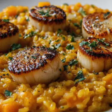 Butternut Squash Risotto with Seared Scallops