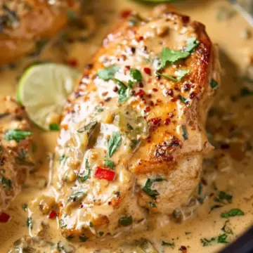 One Skillet Chicken with Fiesta Cream Sauce