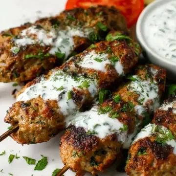 Chicken Kofta Kebabs with Garlicky Yogurt Sauce