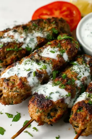 Chicken Kofta Kebabs with Garlicky Yogurt Sauce