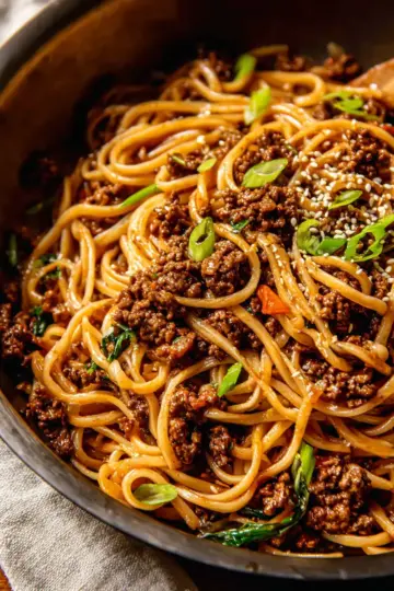 Mongolian Ground Beef Noodles