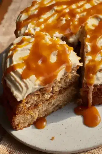 Salted Caramel Banana Cake