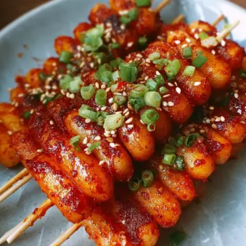 Korean Spicy Rice Cake Skewers