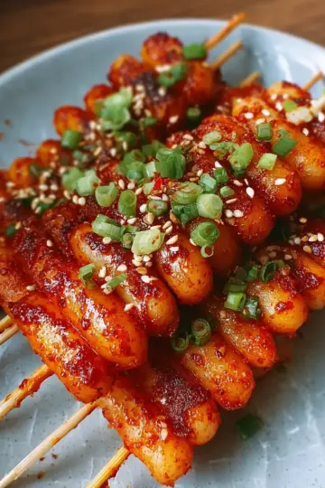 Korean Spicy Rice Cake Skewers