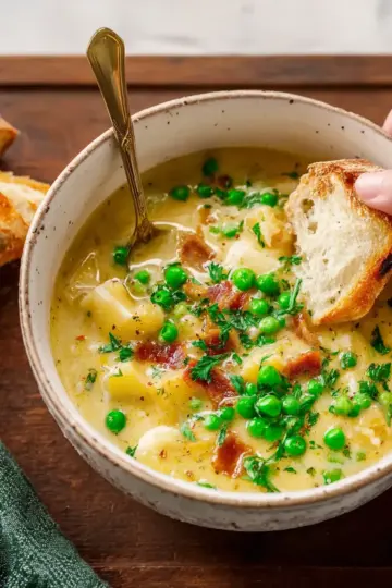 Creamy Potato And Pea Chowder Recipe