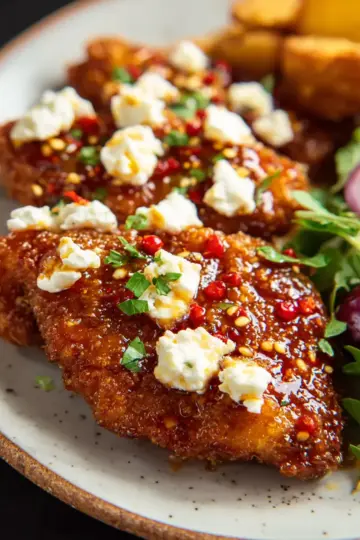Crispy Hot Honey Feta Chicken