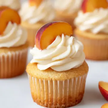 Peaches & Cream Cupcakes