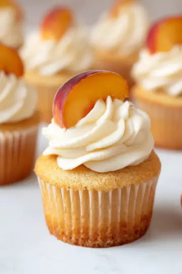 Peaches & Cream Cupcakes