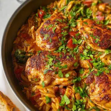 One Pot Cajun Chicken and Orzo