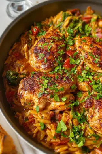 One Pot Cajun Chicken and Orzo