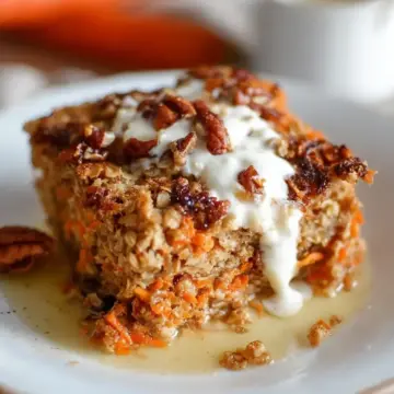 Healthy Carrot Cake Baked Oatmeal