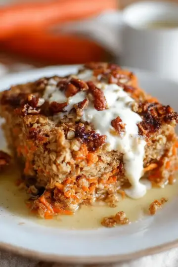 Healthy Carrot Cake Baked Oatmeal