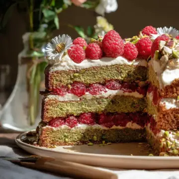 Pistachio Raspberry Cake