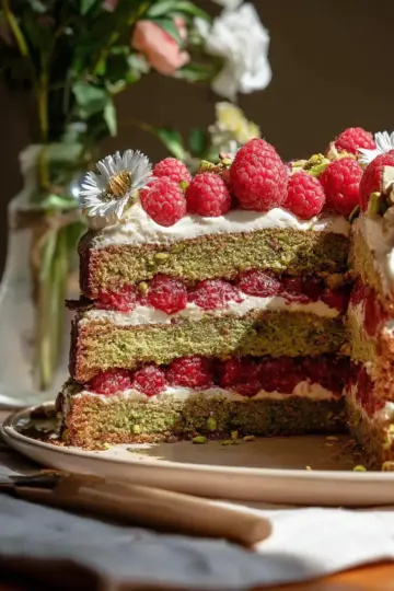 Pistachio Raspberry Cake